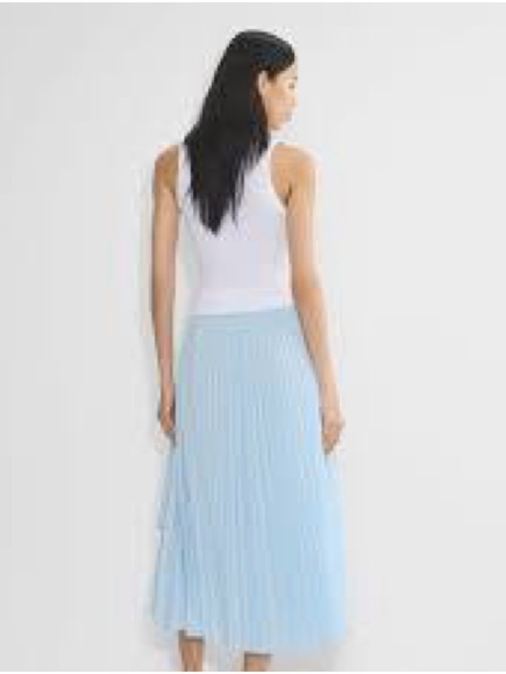 ARITZIA Babaton Ladder Poplin Feminine Balletcore Maxi Skirt size L | baby blue - Picture 3 of 7